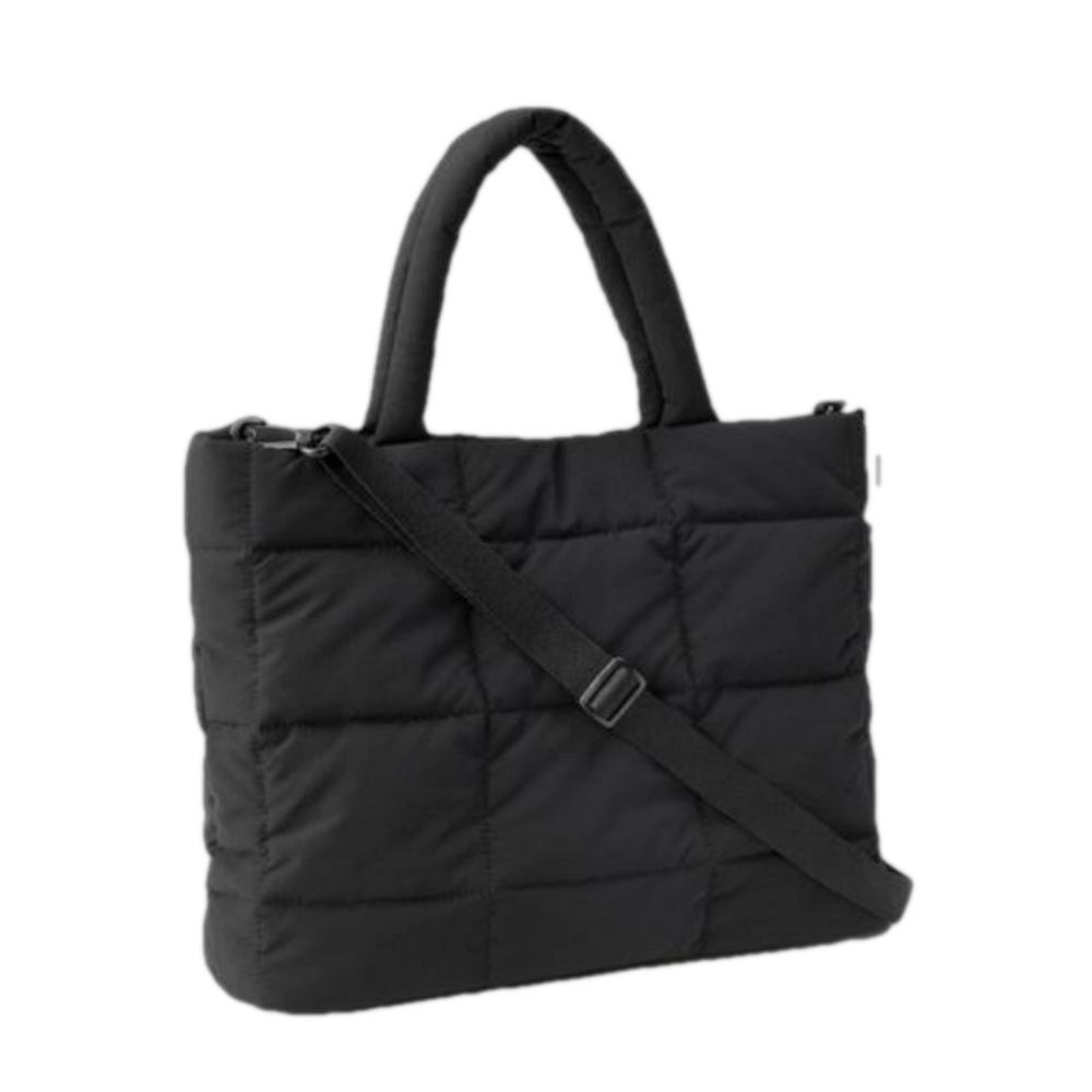GAP Black Quilted Tote with Adjustable Strap